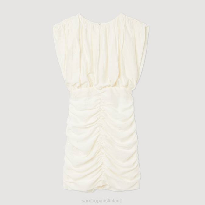 Sandro Paris naiset lyhyt draped mekko VLHP224 vaatteet ekru