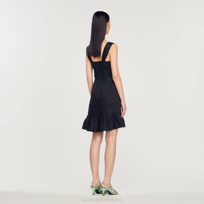 Sandro Paris naiset lyhyt mekko jalokivillä VLHP337 vaatteet musta