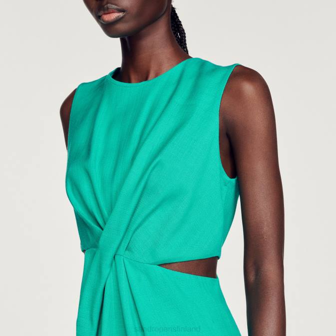 Sandro Paris naiset lyhyt mekko leikkauksilla VLHP417 vaatteet emuraude vihreä