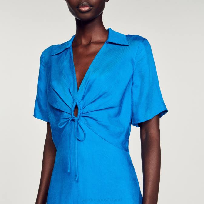 Sandro Paris naiset lyhyt mekko solmioilla VLHP328 vaatteet sininen