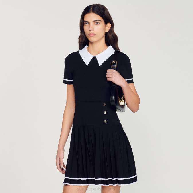 Sandro Paris naiset lyhyt neulottu mekko VLHP238 vaatteet musta