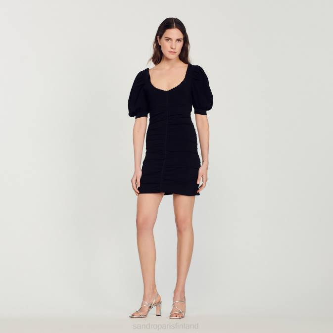 Sandro Paris naiset lyhyt neulottu mekko VLHP362 vaatteet musta