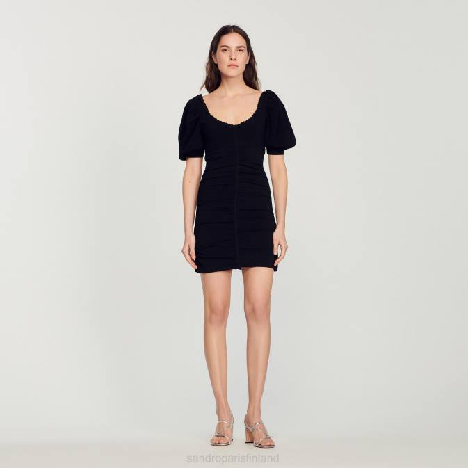 Sandro Paris naiset lyhyt neulottu mekko VLHP362 vaatteet musta