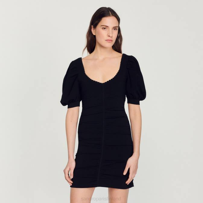 Sandro Paris naiset lyhyt neulottu mekko VLHP362 vaatteet musta