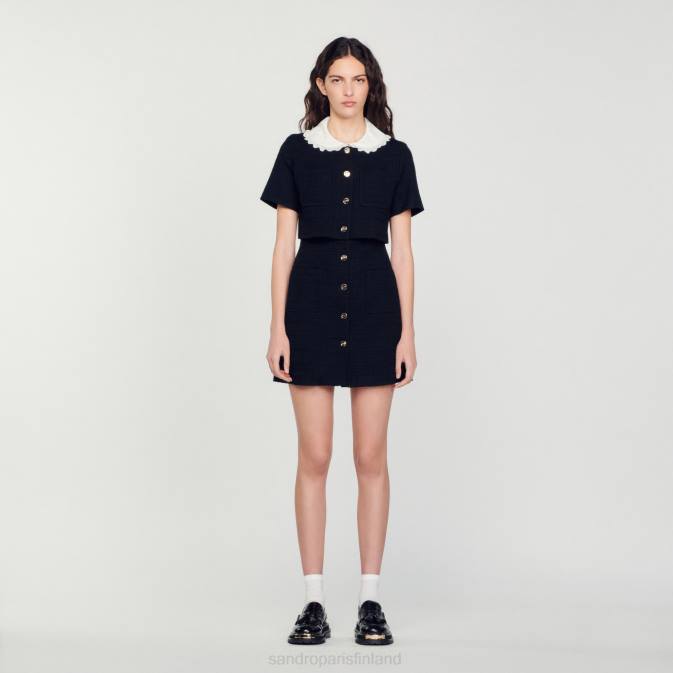 Sandro Paris naiset lyhyt tweed-mekko VLHP124 vaatteet musta