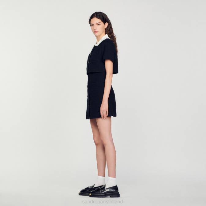 Sandro Paris naiset lyhyt tweed-mekko VLHP124 vaatteet musta