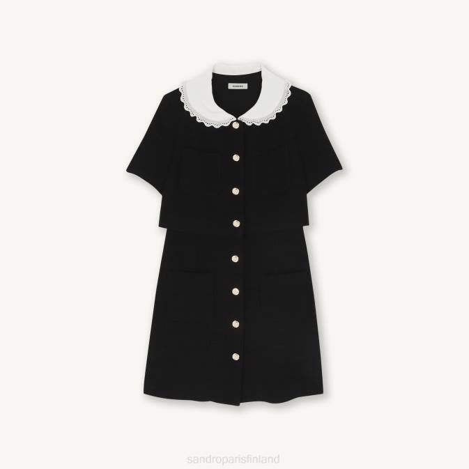 Sandro Paris naiset lyhyt tweed-mekko VLHP124 vaatteet musta