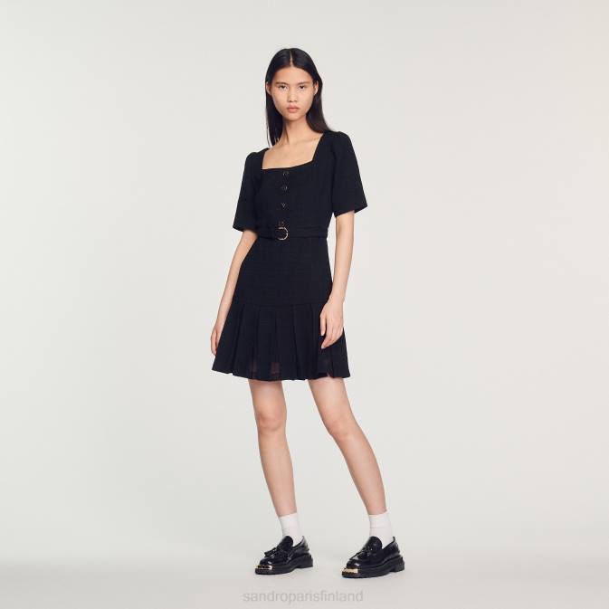 Sandro Paris naiset lyhyt tweed-mekko VLHP250 vaatteet musta