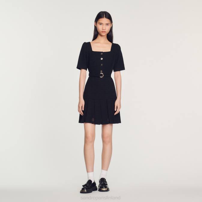 Sandro Paris naiset lyhyt tweed-mekko VLHP250 vaatteet musta