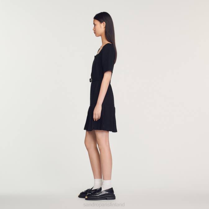 Sandro Paris naiset lyhyt tweed-mekko VLHP250 vaatteet musta