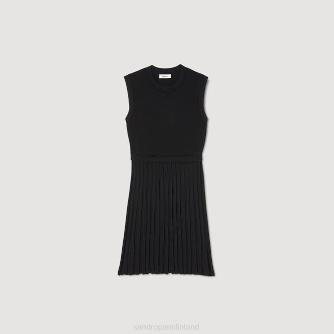 Sandro Paris naiset neulottu mekko VLHP10 vaatteet musta