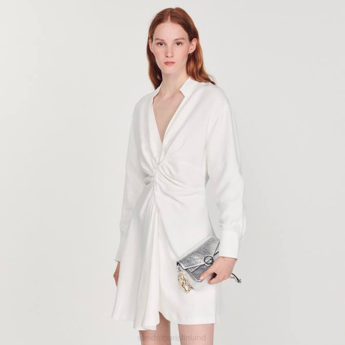 Sandro Paris naiset pitkähihainen lyhyt mekko VLHP253 vaatteet ekru