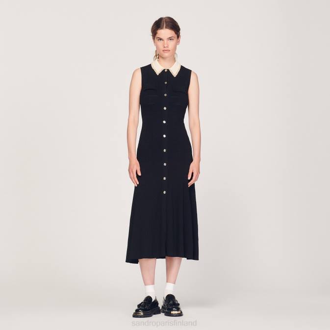 Sandro Paris naiset pitkähihainen mekko VLHP229 vaatteet musta