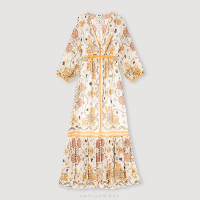 Sandro Paris naiset pitkä kukkainen mekko VLHP392 vaatteet ekru