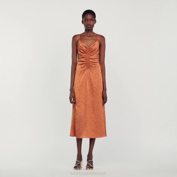 Sandro Paris naiset tekojalokivi mekko VLHP81 vaatteet ruskea