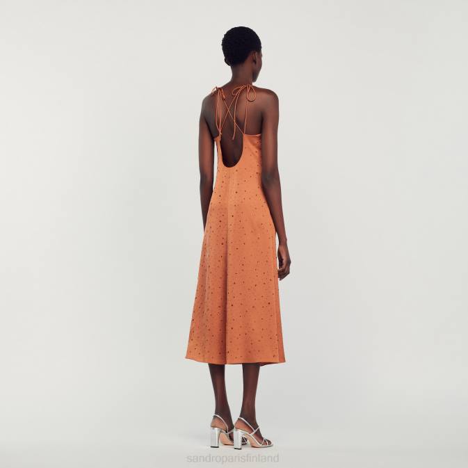 Sandro Paris naiset tekojalokivi mekko VLHP81 vaatteet ruskea