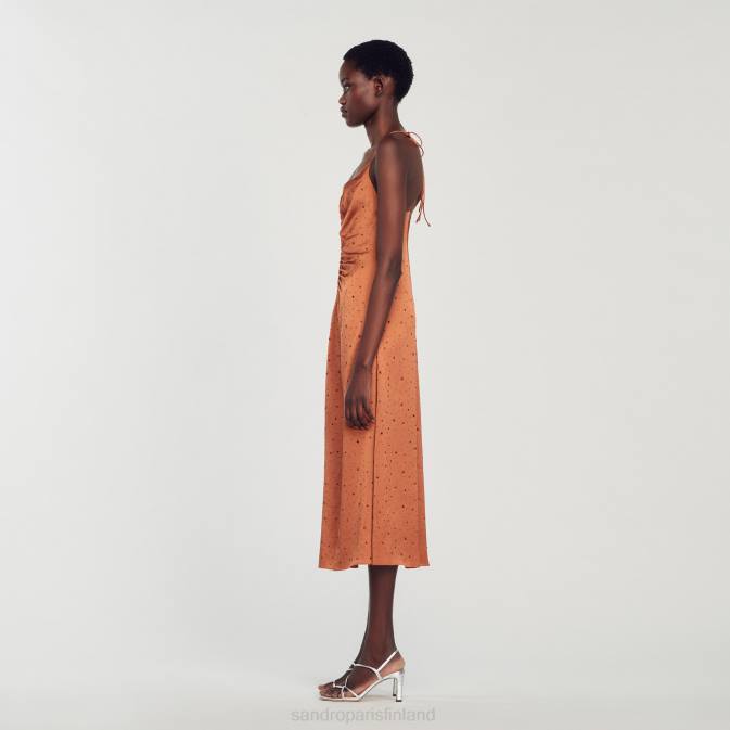 Sandro Paris naiset tekojalokivi mekko VLHP81 vaatteet ruskea