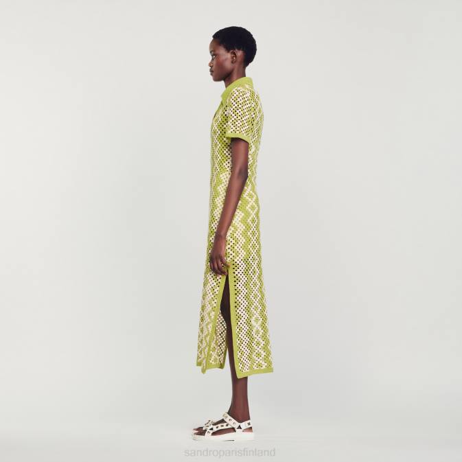 Sandro Paris naiset virkattu tunikamekko VLHP259 vaatteet oliivinvihreä