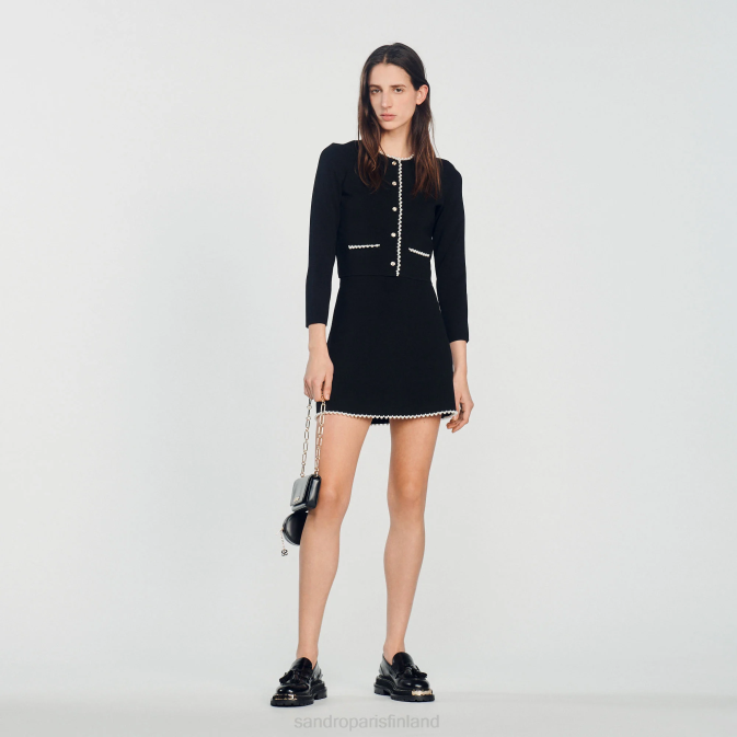 Sandro Paris naiset helmillä koristeltu takki VLHP402 vaatteet musta