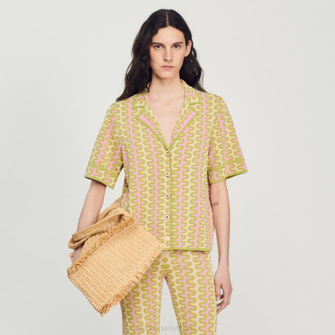 Sandro Paris naiset kuviollinen neuletakki VLHP270 vaatteet monivärinen