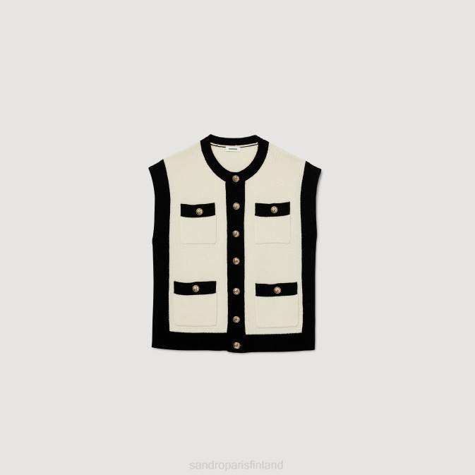 Sandro Paris naiset löysä hihaton takki VLHP7 vaatteet ekru