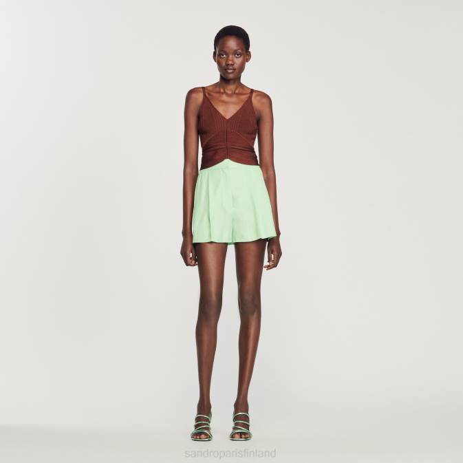 Sandro Paris naiset laskostettu säiliö VLHP399 vaatteet savi