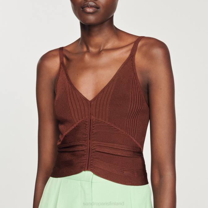 Sandro Paris naiset laskostettu säiliö VLHP399 vaatteet savi