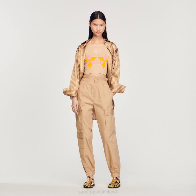 Sandro Paris naiset leikattu virkattu toppi VLHP441 vaatteet monivärinen