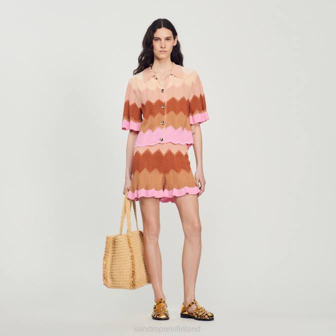 Sandro Paris naiset neuloa neuletakki VLHP106 vaatteet monivärinen