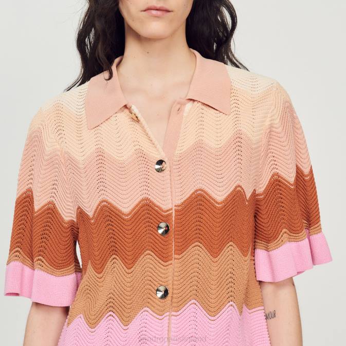 Sandro Paris naiset neuloa neuletakki VLHP106 vaatteet monivärinen