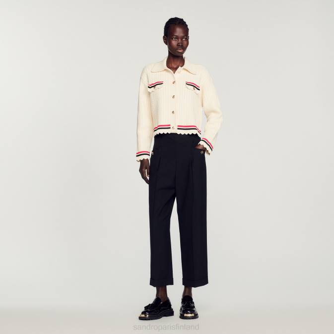 Sandro Paris naiset neuloa takki VLHP371 vaatteet ekru