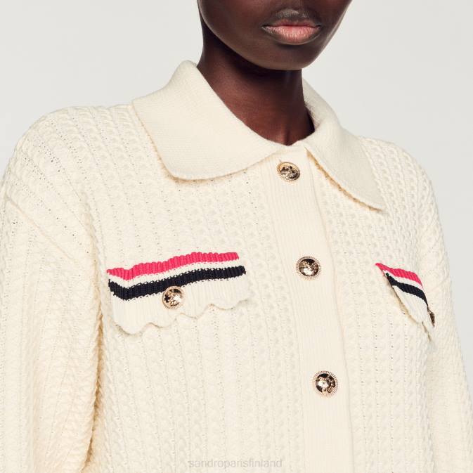 Sandro Paris naiset neuloa takki VLHP371 vaatteet ekru