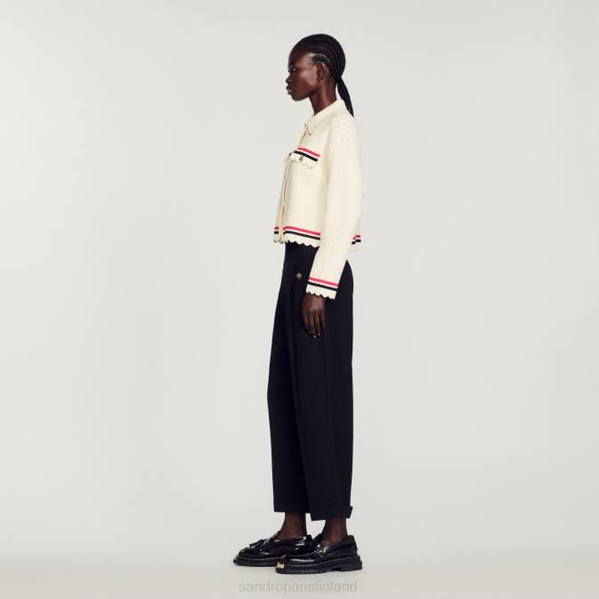 Sandro Paris naiset neuloa takki VLHP371 vaatteet ekru