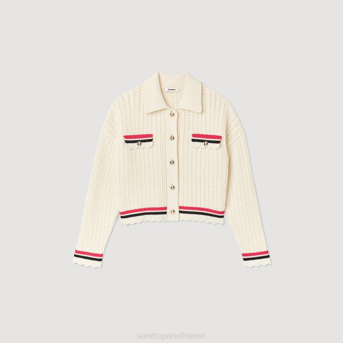 Sandro Paris naiset neuloa takki VLHP371 vaatteet ekru