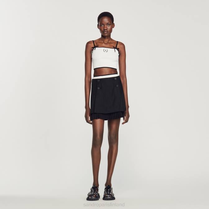 Sandro Paris naiset neulottu crop toppi VLHP240 vaatteet valkoinen