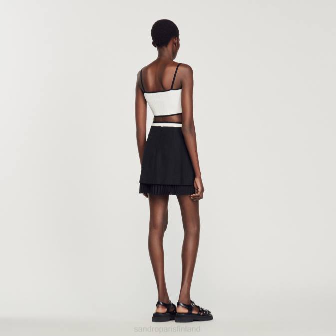 Sandro Paris naiset neulottu crop toppi VLHP240 vaatteet valkoinen