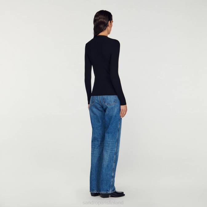 Sandro Paris naiset neulottu neuletakki VLHP428 vaatteet musta