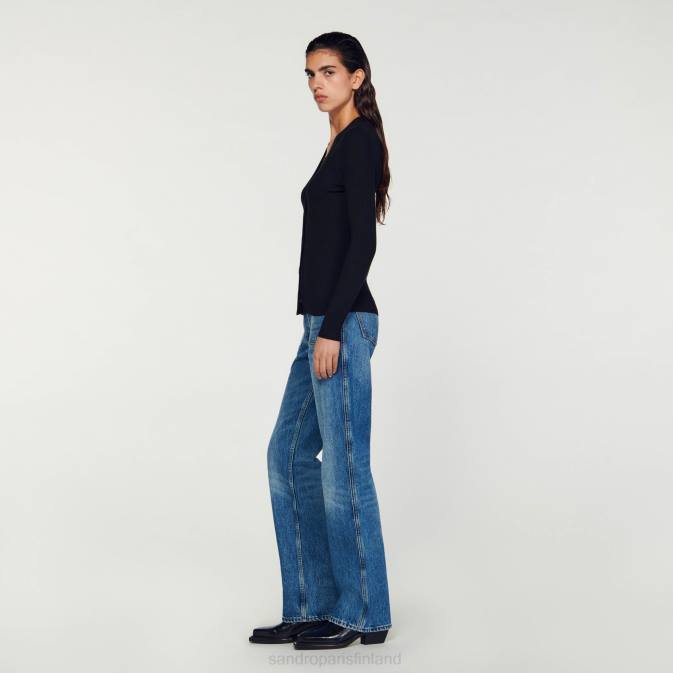 Sandro Paris naiset neulottu neuletakki VLHP428 vaatteet musta