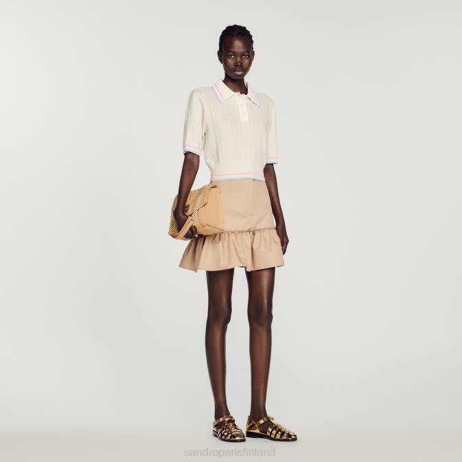 Sandro Paris naiset neulottu poolopaita VLHP330 vaatteet ekru