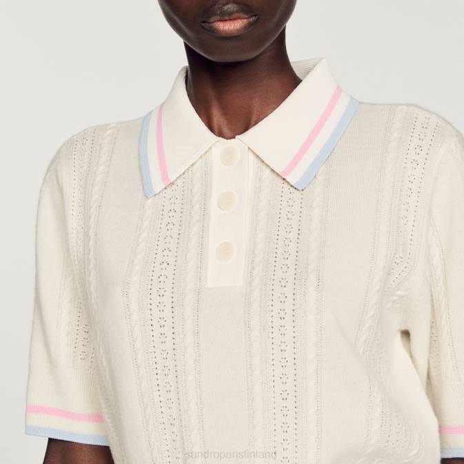 Sandro Paris naiset neulottu poolopaita VLHP330 vaatteet ekru