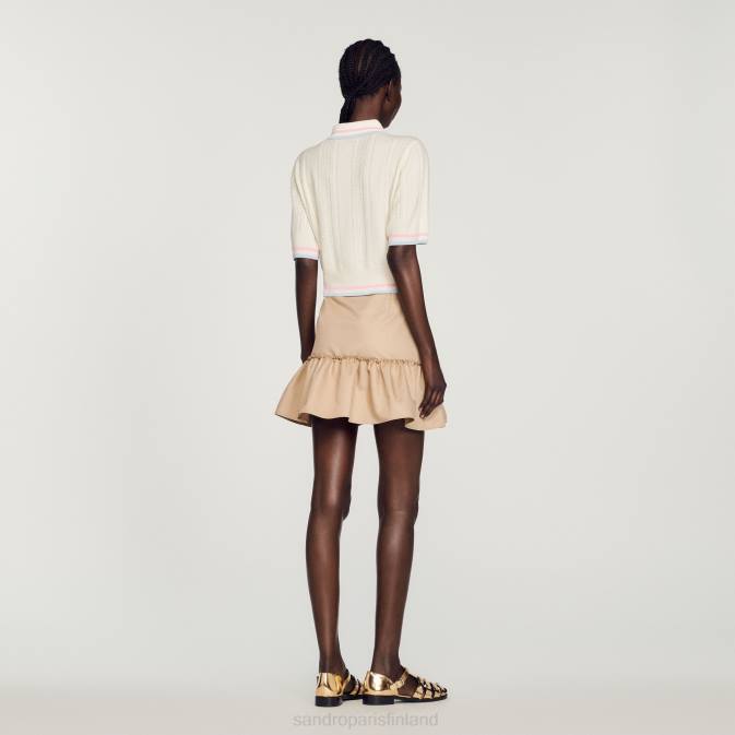 Sandro Paris naiset neulottu poolopaita VLHP330 vaatteet ekru