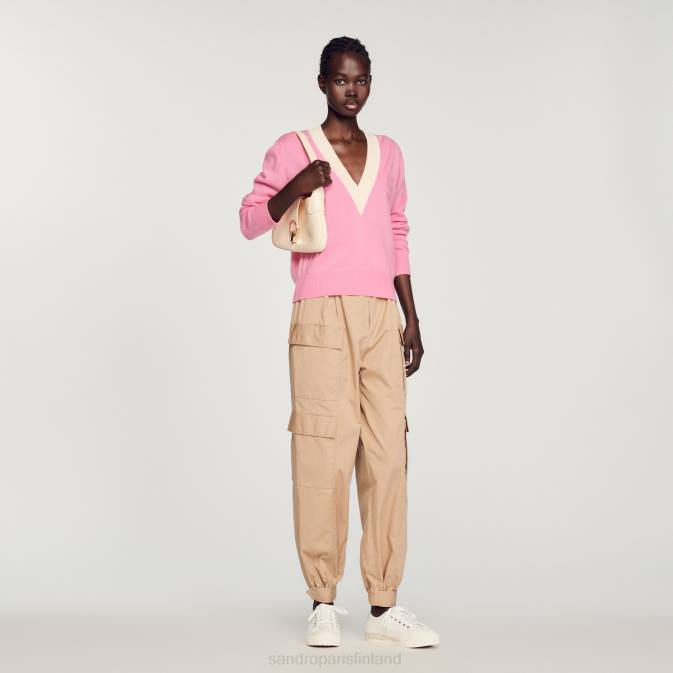 Sandro Paris naiset neulottu s pusero VLHP306 vaatteet vaaleanpunainen