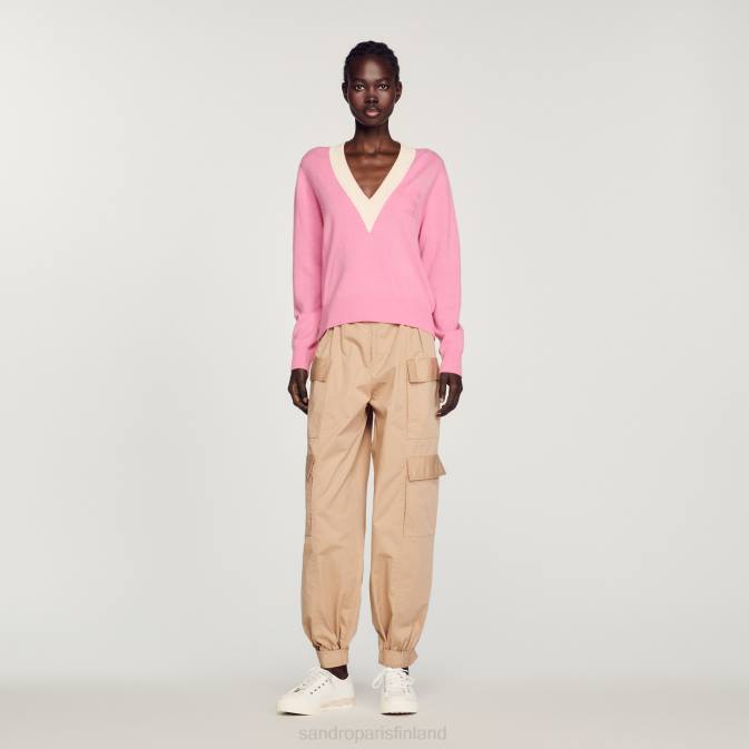 Sandro Paris naiset neulottu s pusero VLHP306 vaatteet vaaleanpunainen