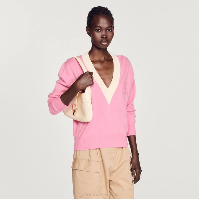 Sandro Paris naiset neulottu s pusero VLHP306 vaatteet vaaleanpunainen