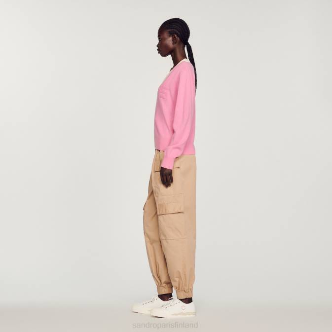 Sandro Paris naiset neulottu s pusero VLHP306 vaatteet vaaleanpunainen