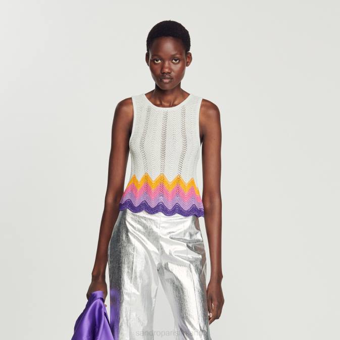 Sandro Paris naiset neulottu tankki VLHP163 vaatteet monivärinen