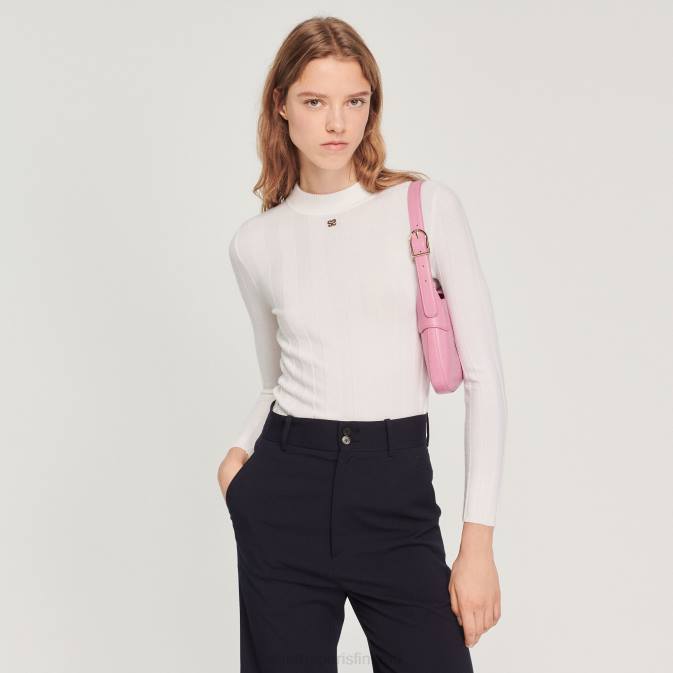 Sandro Paris naiset neulottu villapaita VLHP360 vaatteet ekru