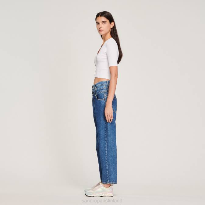 Sandro Paris naiset neulottu villapaita hienoilla napeilla VLHP260 vaatteet luonnonvalkoinen