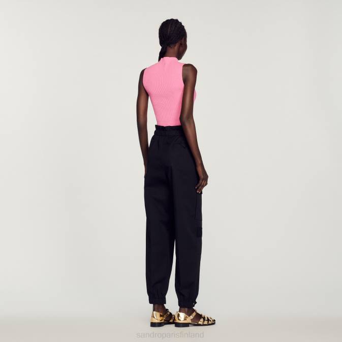 Sandro Paris naiset resori lyhennetty pusero VLHP190 vaatteet vaaleanpunainen