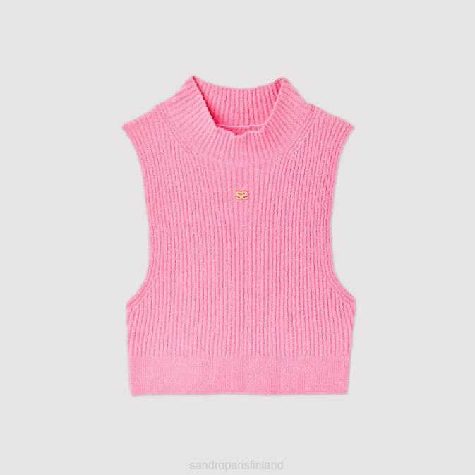 Sandro Paris naiset resori lyhennetty pusero VLHP190 vaatteet vaaleanpunainen